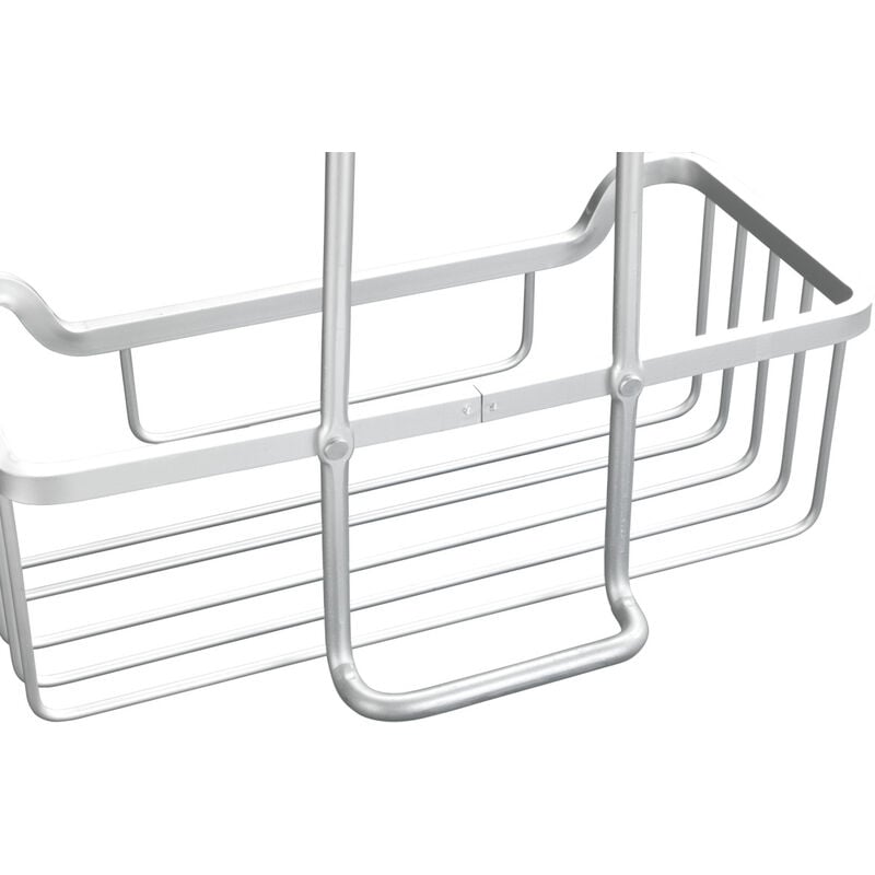 foto del prodotto caddy per doccia con termostato milo in alluminio, installazione senza foratura, argento opaco, alluminio argento, plastica pet trasparente wenko