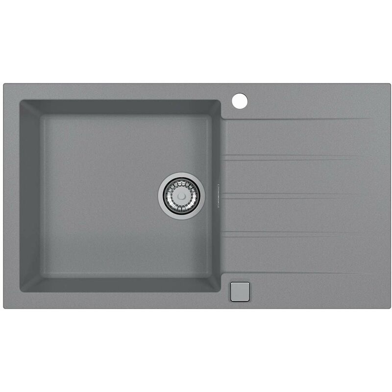 foto del prodotto cadit - lavello in granito 86x50 cm, con comando dello scarico, concrete 1132030 - alveus