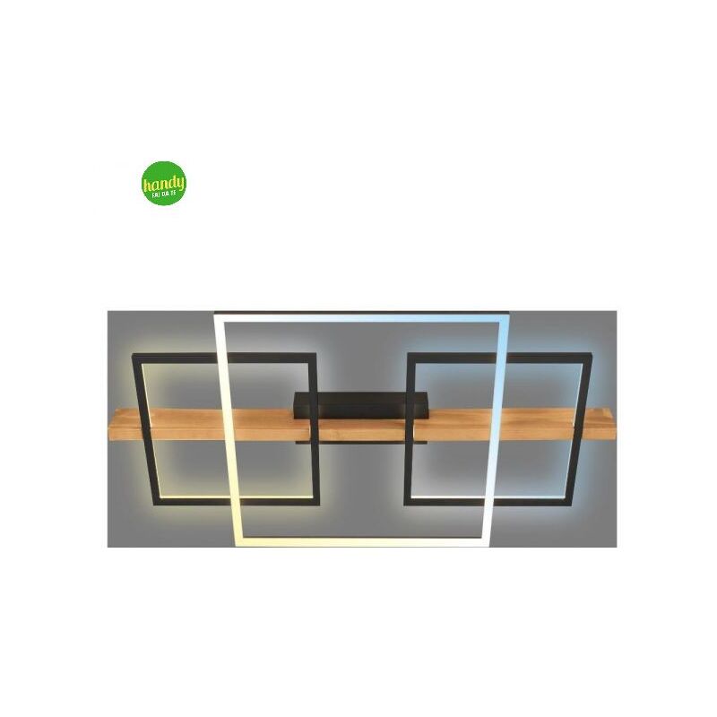 foto del prodotto cadre plafoniera briloner 75x40 cct legno nero 44watt 4400 lumen 2700 6500k