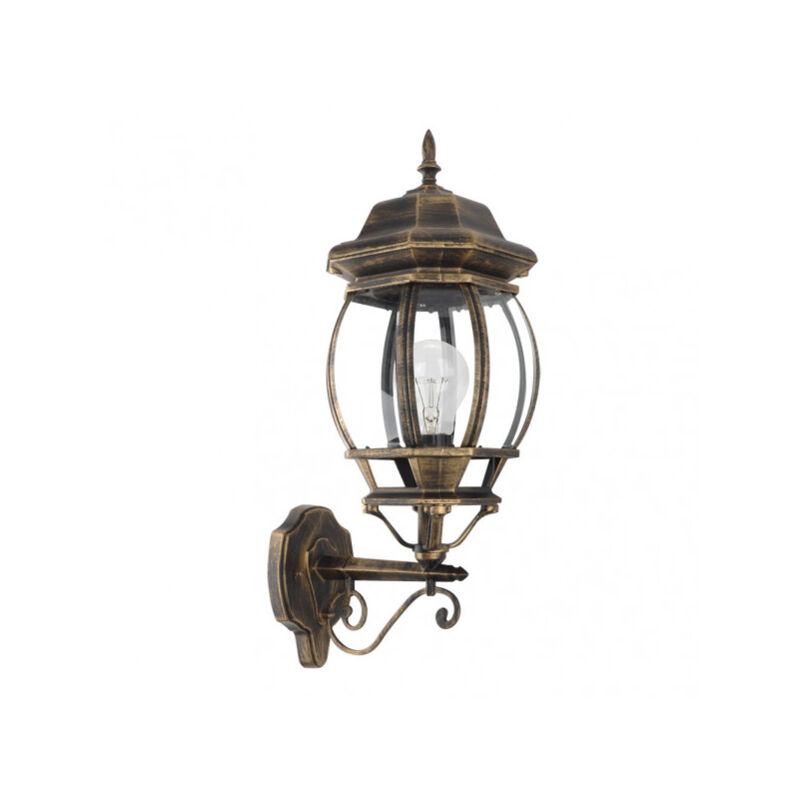 foto del prodotto caelum lampada da parete esterna in alluminio 1xe27 nero oro 54x19x28 cm ip44