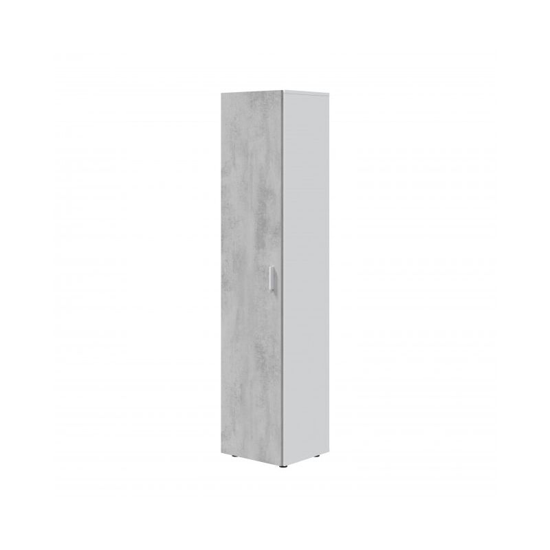 foto del prodotto caesaroo armadio multiuso 41x37x182h cm con 1 anta e 3 ripiani bianco opaco e cemento valdagno