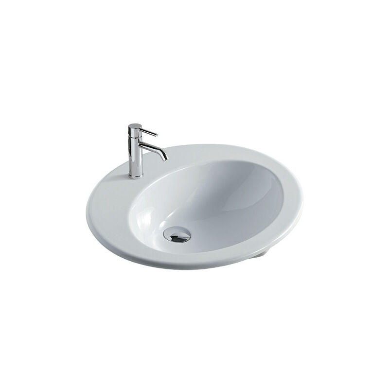 foto del prodotto caesaroo lavabo eloise incasso soprapiano 62x52 tondo in ceramica bianco