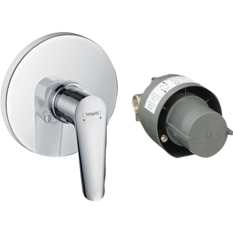 foto del prodotto caesaroo miscelatore monocomando doccia ad incasso 15x6,7 cm in ottone cromato e plastica hansgrohe logis