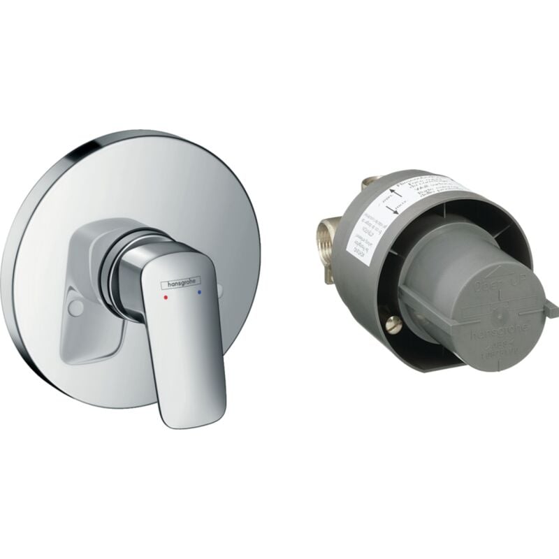 foto del prodotto caesaroo miscelatore monocomando doccia ad incasso 15x7,9 cm in plastica ed ottone cromato hansgrohe logis