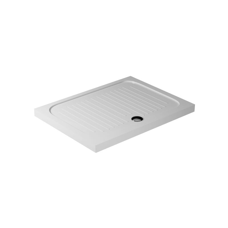 foto del prodotto caesaroo piatto doccia 75x100 h.6 in ceramica bianco lucido flat di