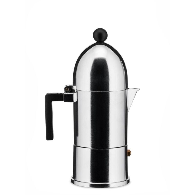 foto del prodotto caffettiera, argento nero, 8.6 cm - alessi