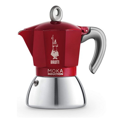 foto del prodotto caffettiera bialetti 0006946 moka induction cromo e rosso