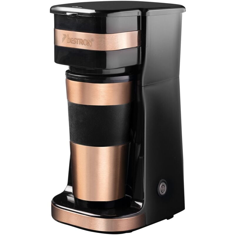 foto del prodotto caffettiera con tazza isolata, caffettiera da campeggio per caff macinato con filtro, piccola caffettiera per 2 tazze grandi, 750 watt, acciaio