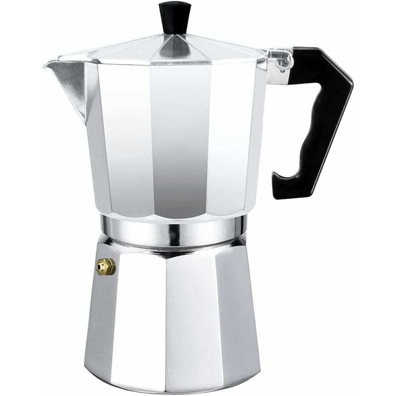 foto del prodotto caffettiera espresso moka express in alluminio coperchio trasparente 9 tazze 450 ml 