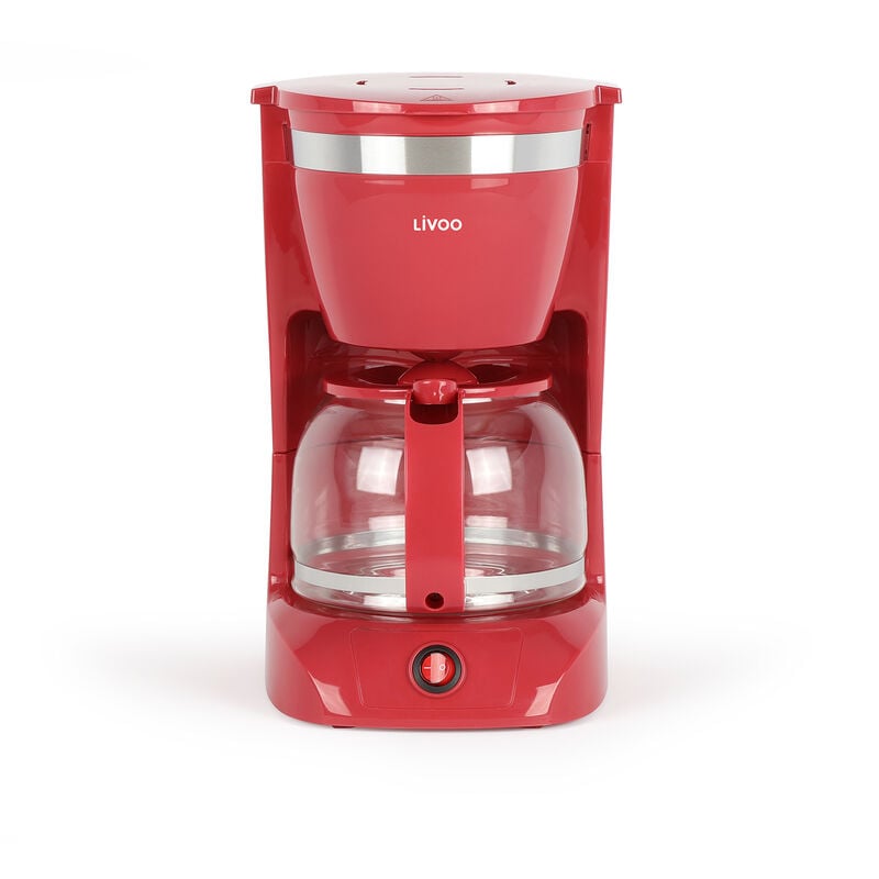 foto del prodotto caffettiera filtro 12 tazze 800w rossa dod163rc livoo