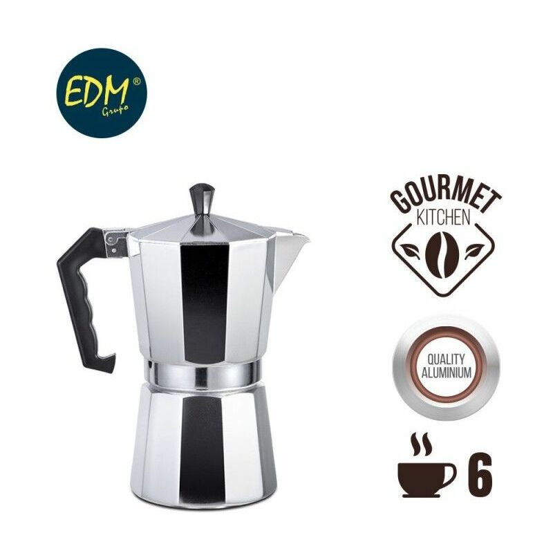 foto del prodotto caffettiera gourmet kitchen in alluminio da 6 tazze