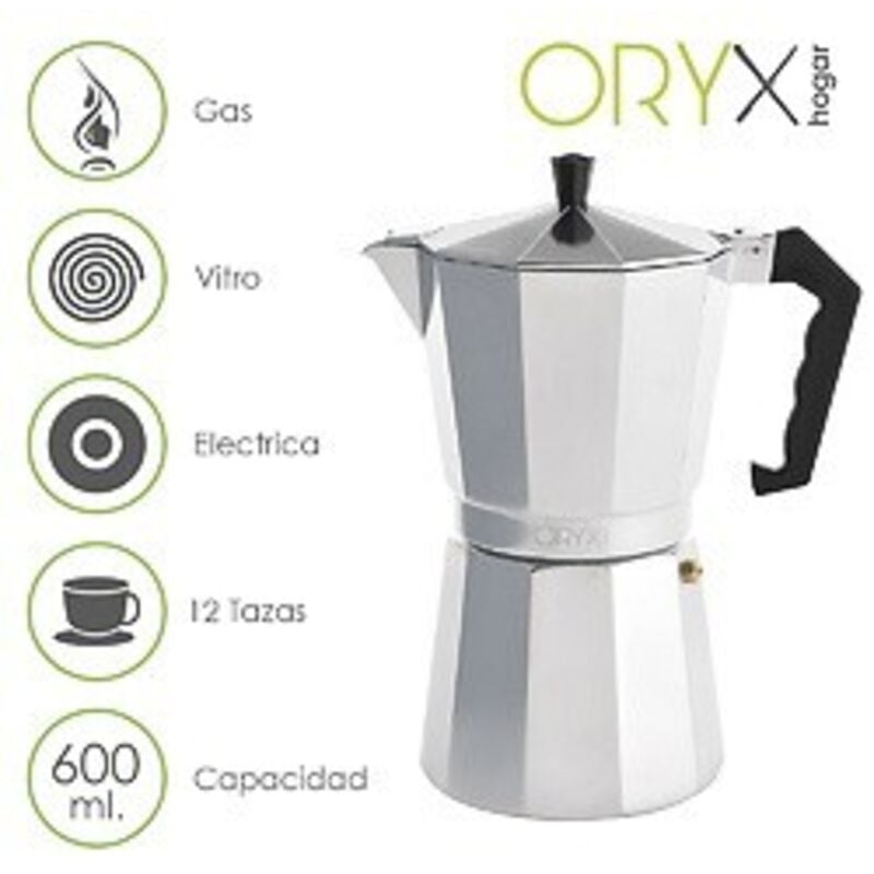 foto del prodotto caffettiera in alluminio 12 tazze 600 ml classic - oryx