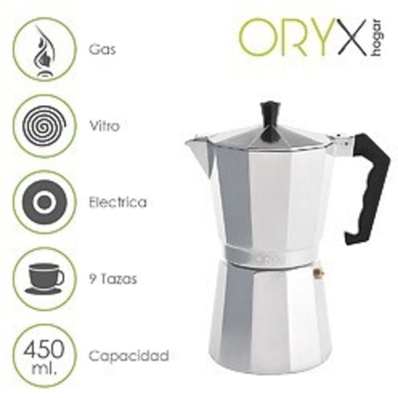 foto del prodotto caffettiera in alluminio 9 tazze 450 ml classic - oryx