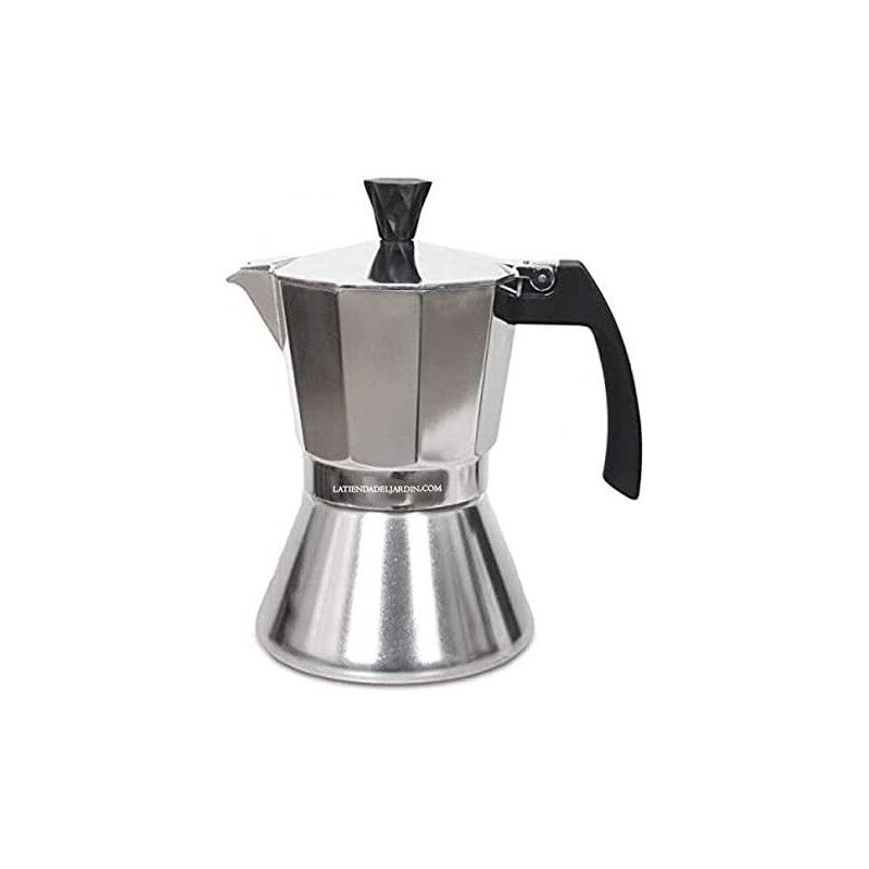 foto del prodotto caffettiera italiana a induzione in acciaio inox da 12 tazze, compatibile con tutte le fonti di calore tranne induzione