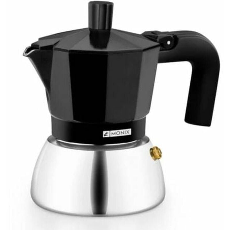 foto del prodotto caffettiera italiana a induzione inox de alluminio e acciaio inox, capacità 6 tazze de, manico resistente al calore, facile delavaggio, adatta a