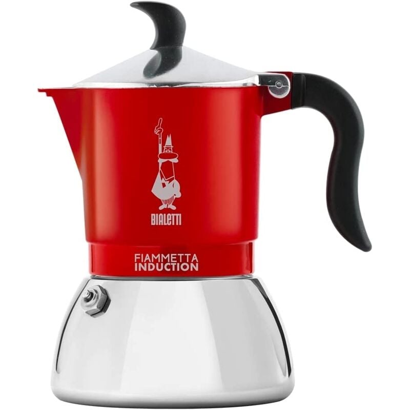 foto del prodotto caffettiera italiana bialetti fiammetta inducti rosso alluminio 4 tazze