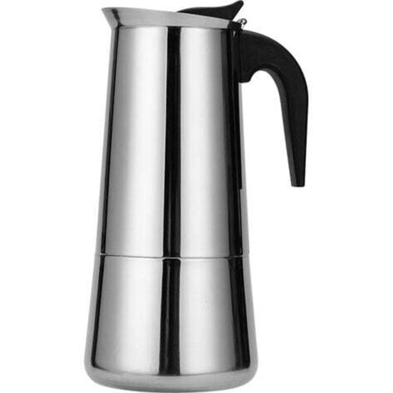 foto del prodotto caffettiera italiana, moka in acciaio inox, caffettiera a pressione da 300 ml, grande capacit , compatibile con piano cottura a induzione, con
