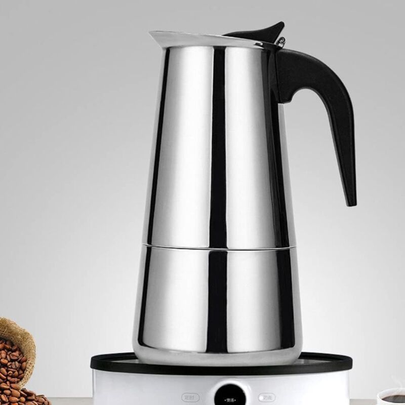 foto del prodotto caffettiera italiana ymyny da 12 tazze in acciaio inox, adatta a tutti i tipi di piano cottura, 12 tazze
