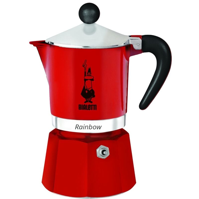 foto del prodotto caffettiera moka 3 tazze rainbow bialetti rosso
