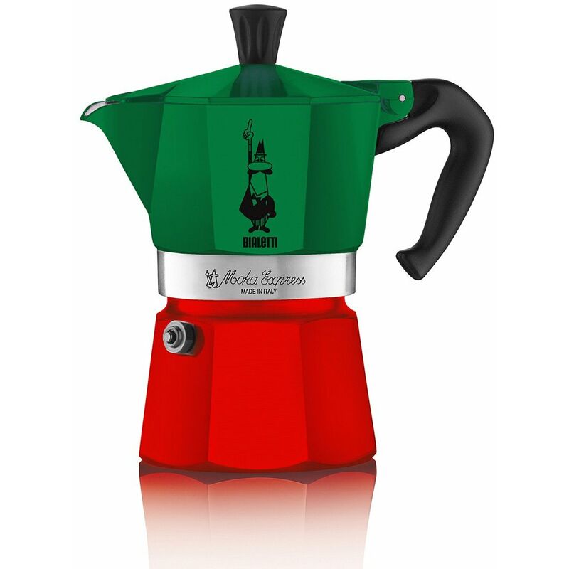 foto del prodotto caffettiera moka express bialetti 6 tazze tricolore 5323