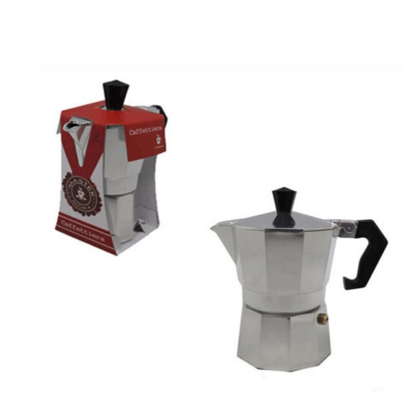 foto del prodotto caffettiera moka mezza tazza 1 2 ta macchina in alluminio macchinetta caffe