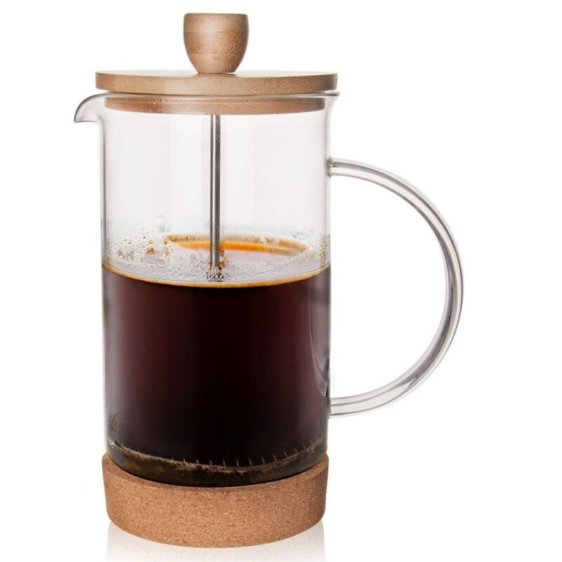 foto del prodotto caffettiera resistente al calore con pistone in acciaio per caffe e te