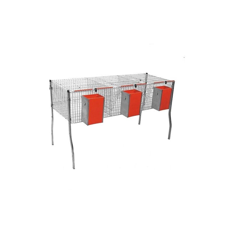 foto del prodotto cage per modello economico rabbit 5 con caset. 3 dipartimenti su un pavimento