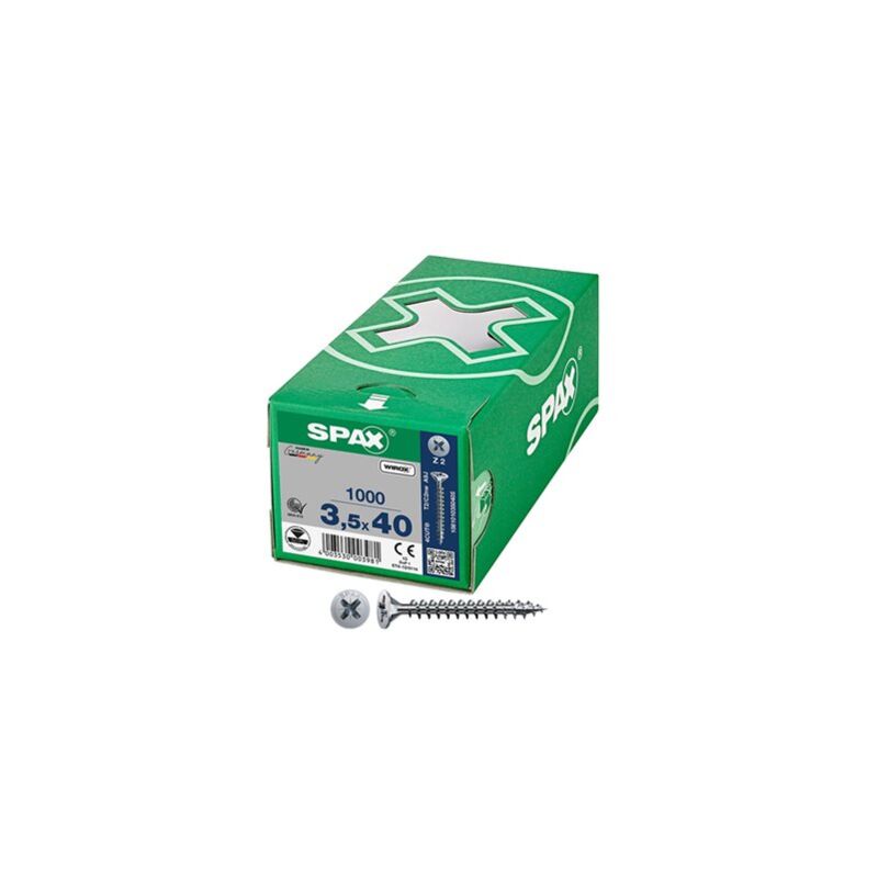 foto del prodotto caja de tornillo universal wirox de cabeza plana 3,5x40mm 1000 unidades spax scatola di viti universali wirox a testa piat