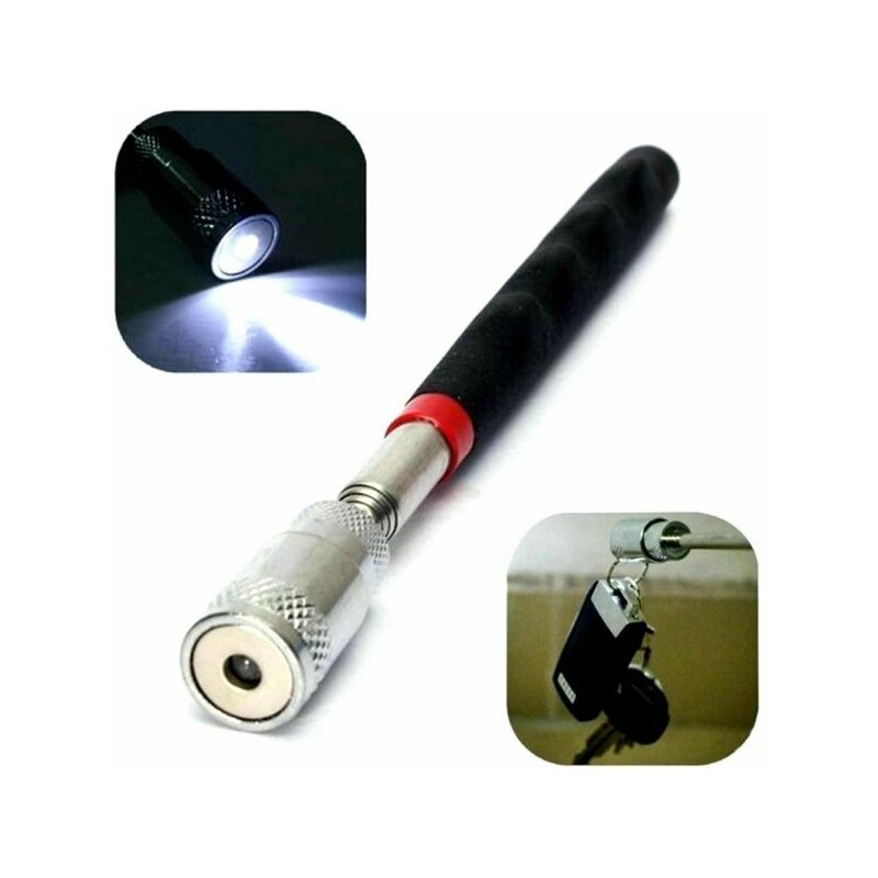 foto del prodotto calamita magnetica estensibile 80cm telescopica con luce torcia led