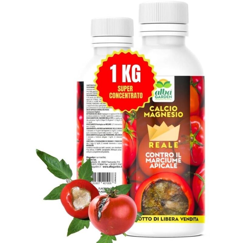 foto del prodotto calcio magnesio concime liquido concentrato nutriente per orto contro marciume apicale del pomodoro, necrosi, disseccamenti x 1 kg