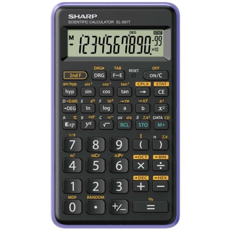 foto del prodotto calcolatrice scientifica 146 funzioni sh el501tbvl nero viola