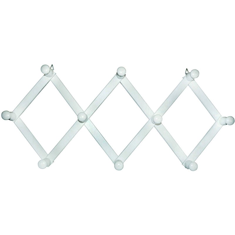 foto del prodotto calder appendiabiti estensibile in legno 10 posti bianco cm.32x79