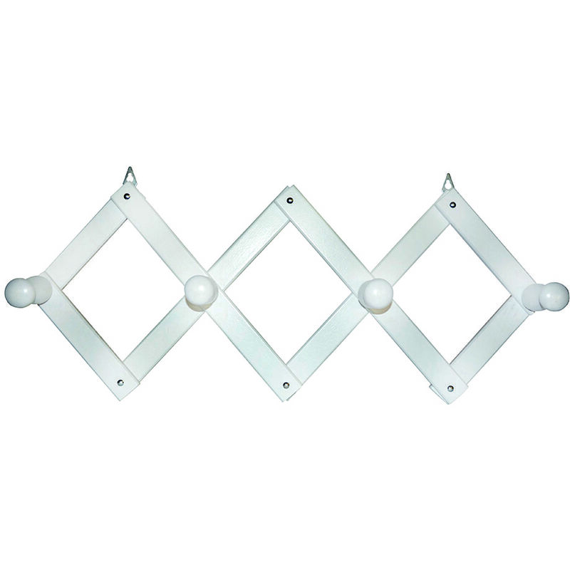 foto del prodotto calder appendiabiti estensibile in legno 4 posti bianco cm.24x50