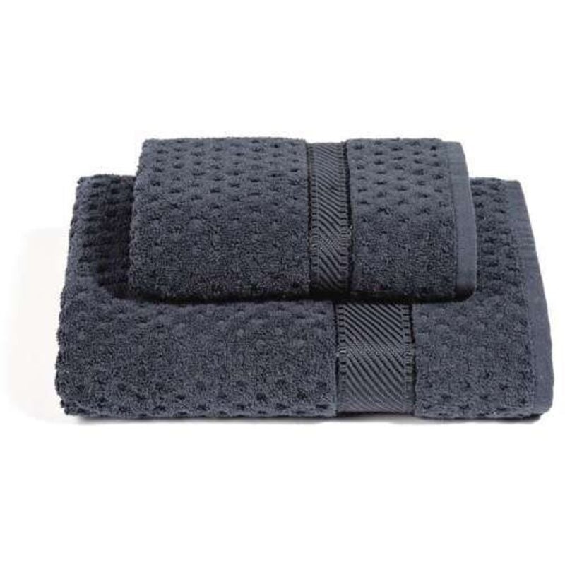 foto del prodotto caleffi asciugamano con ospite in cotone sirena '99 standard spugnissima tinta unita antracite