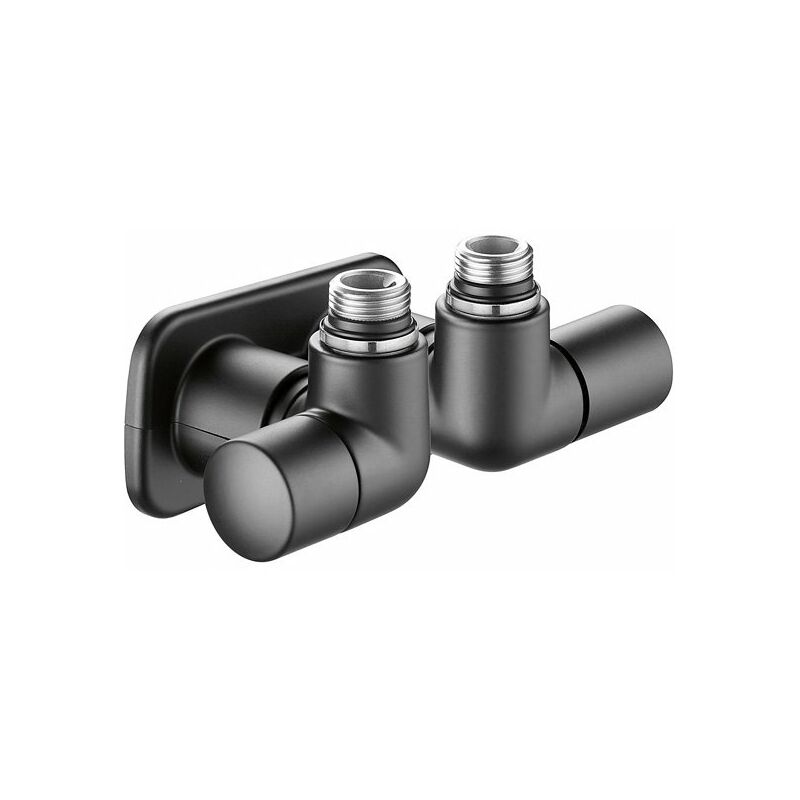 foto del prodotto caleffi coppia di valvole a doppia squadra per termoarredi versione destra high style colore nero 400313 1 2
