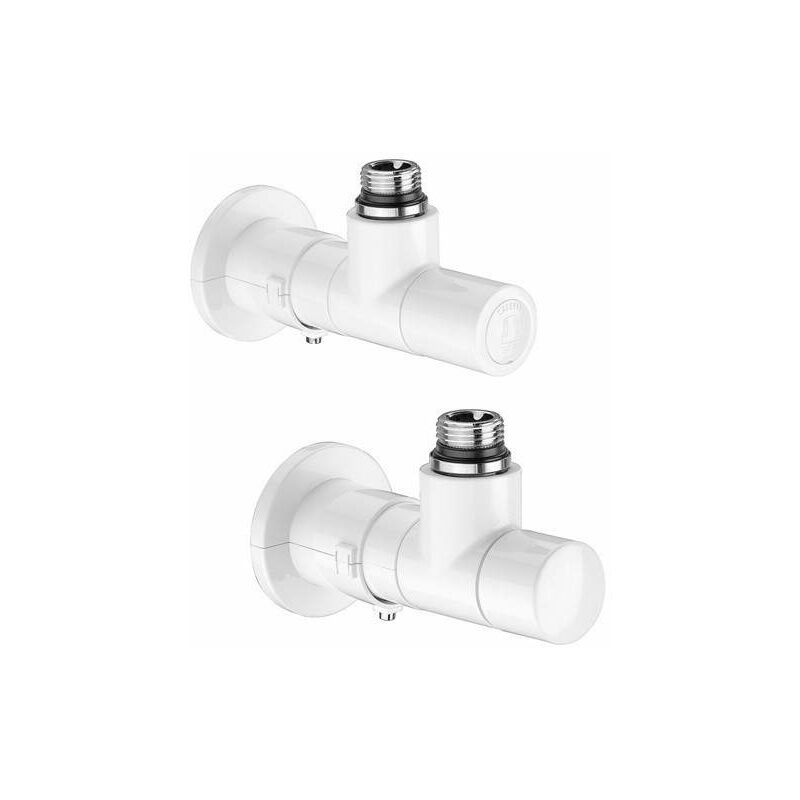 foto del prodotto caleffi coppia di valvole e detentore high style 400100 bianco