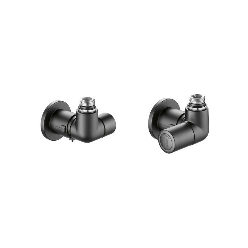 foto del prodotto caleffi coppia di valvole per termoarredi high style nero opaco 4003 4004 nero opaco destra