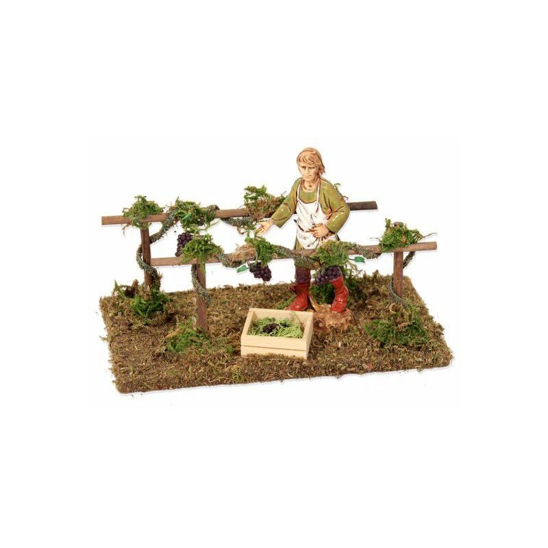 foto del prodotto caleffi filari di vigna con vendemmiatore per presepe