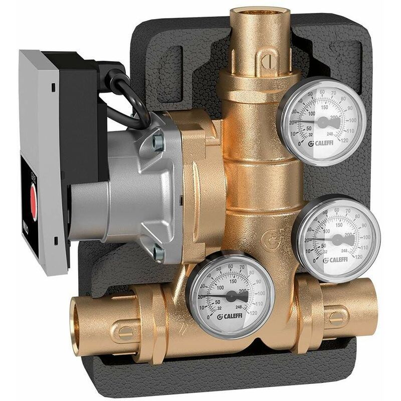 foto del prodotto caleffi gruppo di ricircolo anticondensa e distribuzione con controllo termostatico 281wyp dn25 1 f 55 c