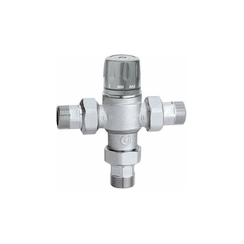 foto del prodotto caleffi miscelatore termostatico regolabile con valvole di ritegno e filtri 5218 1 2 
