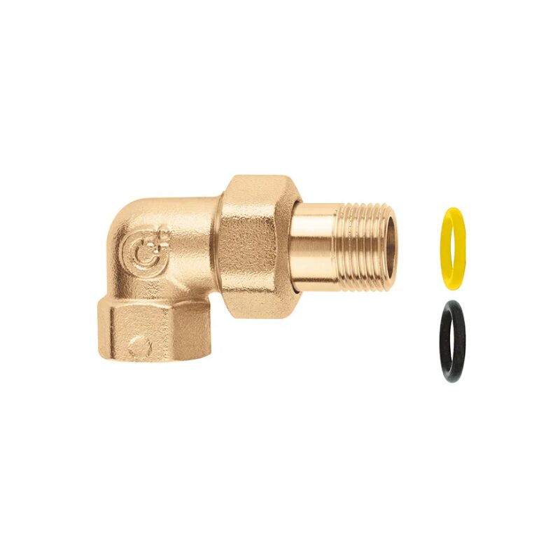 foto del prodotto caleffi raccordo curvo a tre pezzi pn16 1 1 4 f x m a bocchettone 588170 1 1 4 f x m a bocchettone