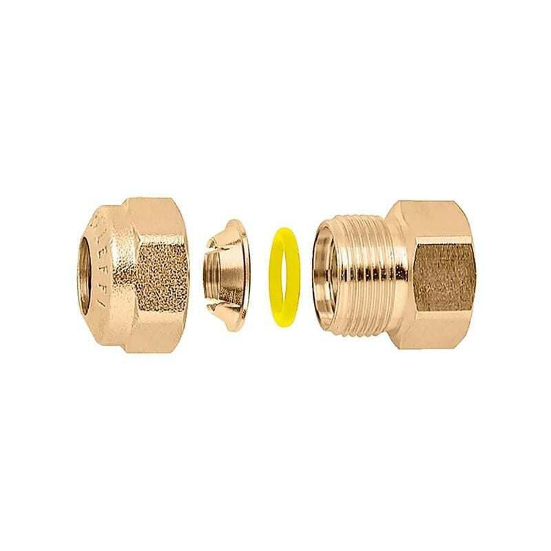foto del prodotto caleffi raccordo femmina. per tubi in rame ricotto, rame crudo, ottone, acciaio dolce e acciaio inox. con doppio o ring. attacco g 3 4 iso 228 1 