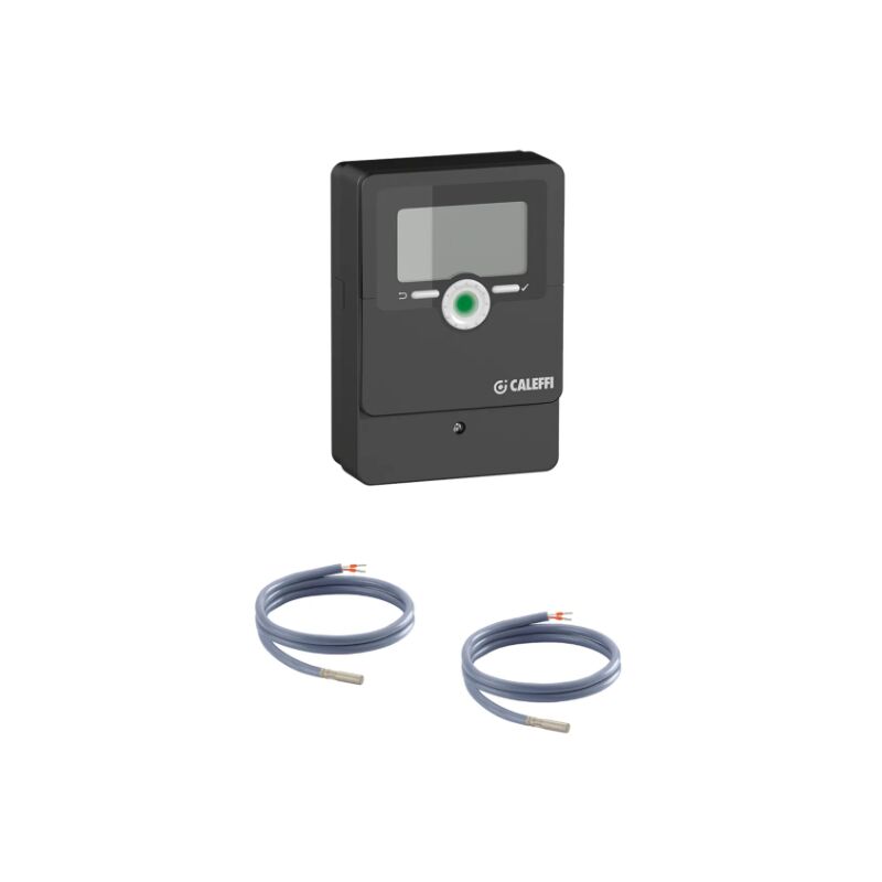 foto del prodotto caleffi regolatore digitale con sinottico funzionale per riscaldamento e raffrescamento 161010 nero