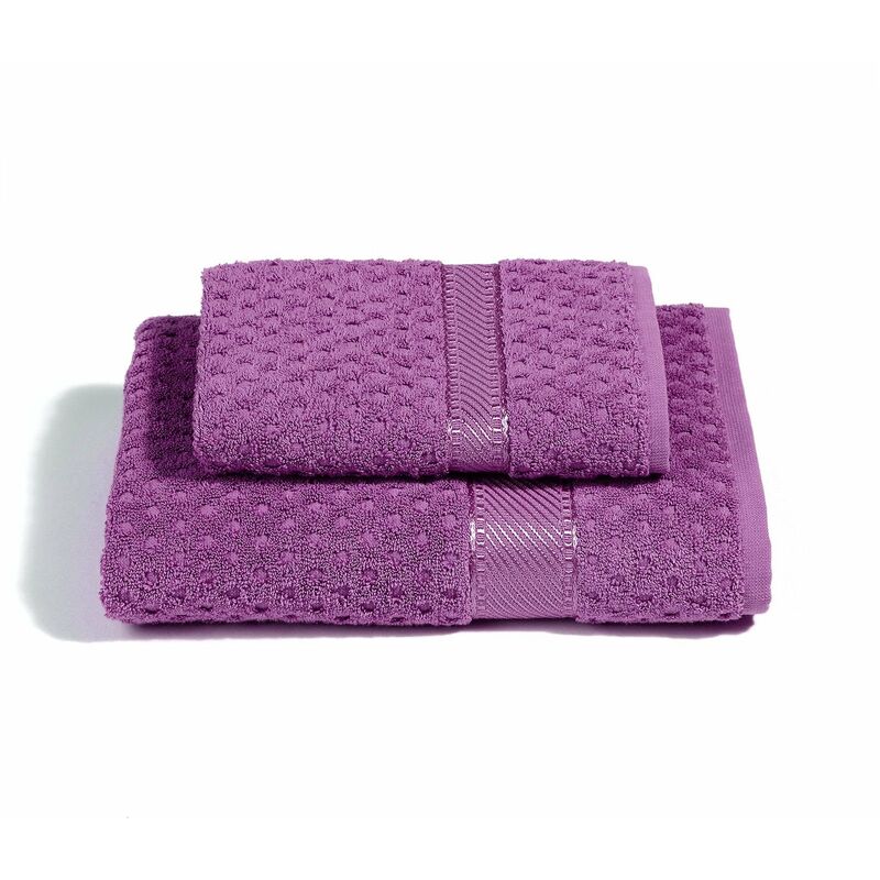 foto del prodotto caleffi set asciugamani bagno viso e bidet morbida spugna 100 cotone jacquard, 1 asciugamano viso 60x110 cm 1 asciugamano bidet ospite 40x60 cm