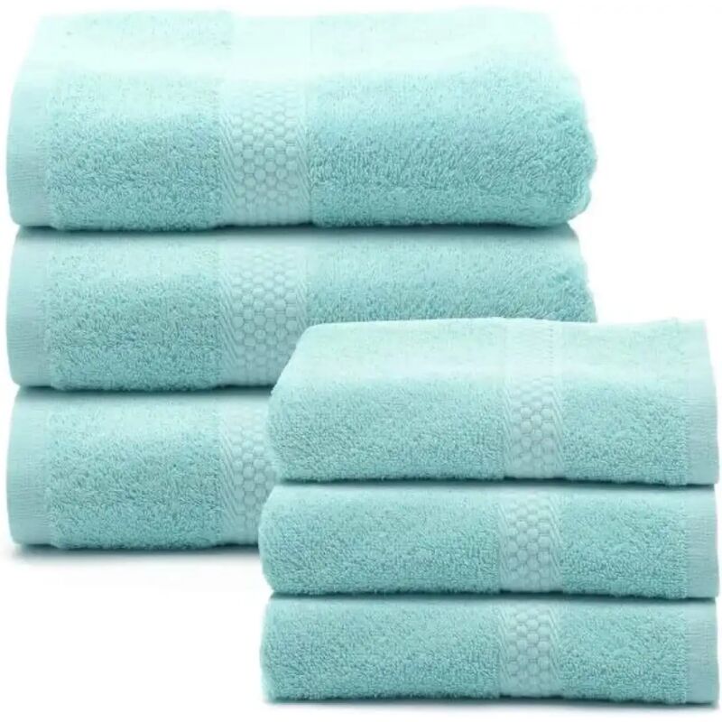 foto del prodotto caleffi set asciugamani cotone, 3 viso 55x100 cm 3 bidet 40x60 cm, anice