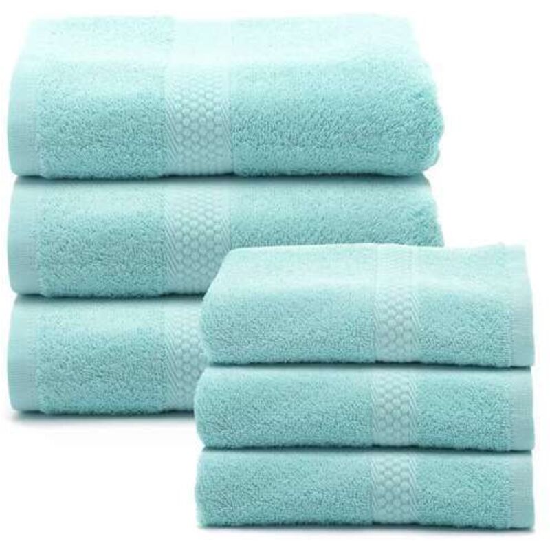 foto del prodotto caleffi set asciugamani in spugna in cotone spugna standard spugnissima tinta unita anice