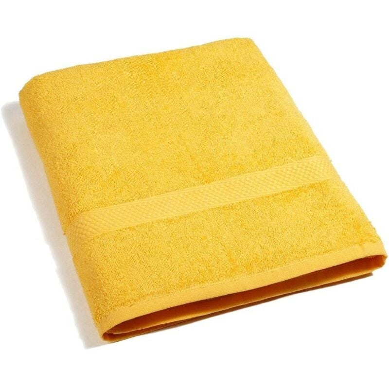 foto del prodotto caleffi spugnissima telo bagno minorca tinta unita standard giallo sole