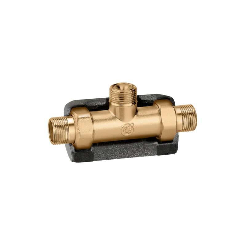 foto del prodotto caleffi tee di by pass con coibentazione per valvole a sfera motorizzate serie 6453, 3 4 , senza ugello 645950 3 4