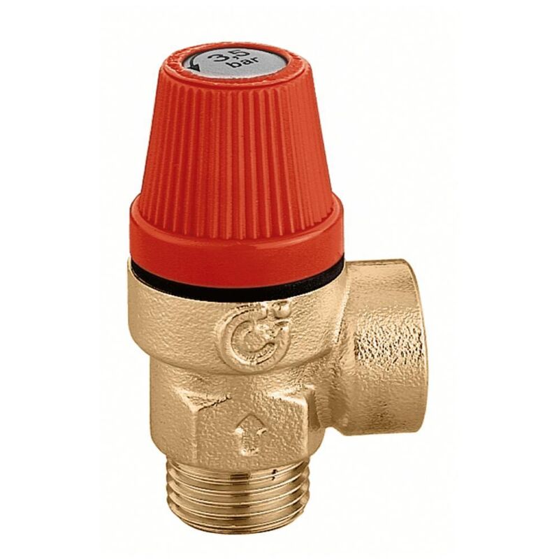 foto del prodotto caleffi valvola di sicurezza ordinaria attacchi mf d 1 2 2,5 bar 312425