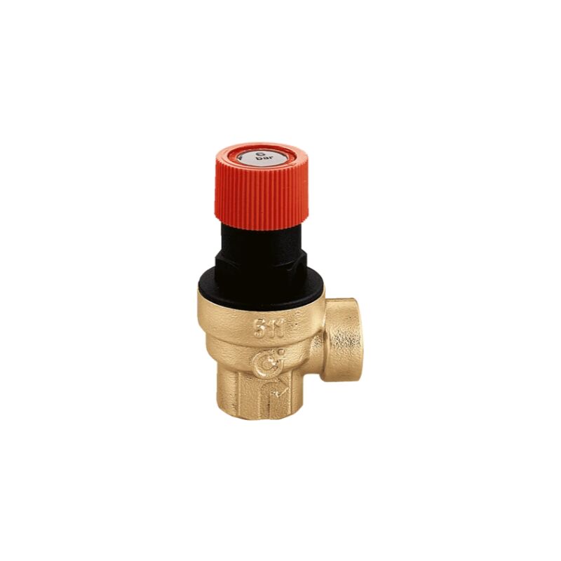 foto del prodotto caleffi valvola di sicurezza ordinaria certificata. attacchi 1 2 , taratura 8 bar 513480 1 2 8 bar